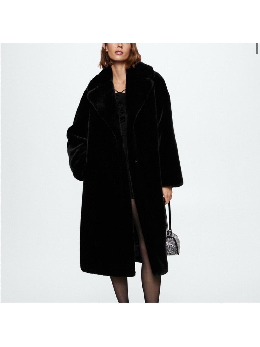 Mango Women's Faux Fur Long Coat